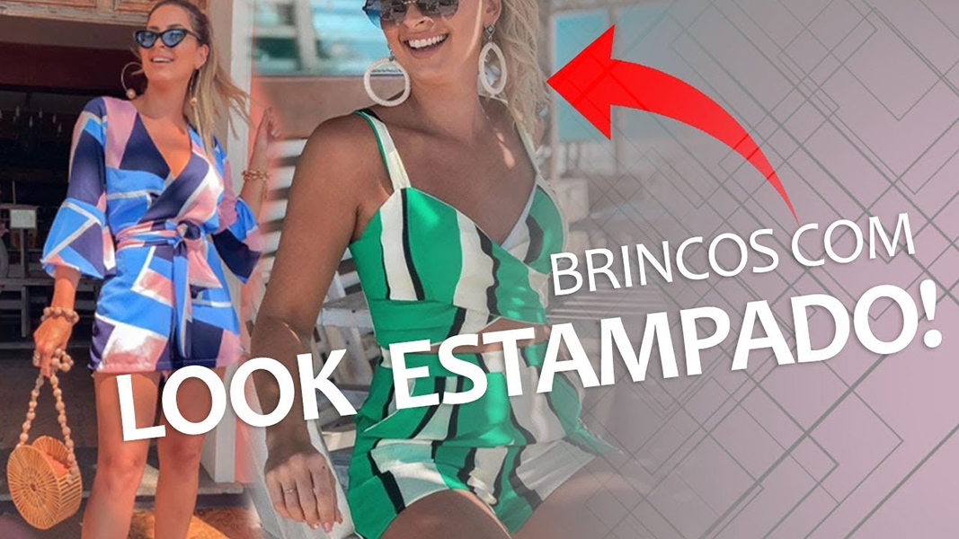 Que brinco combina com roupa estampada?